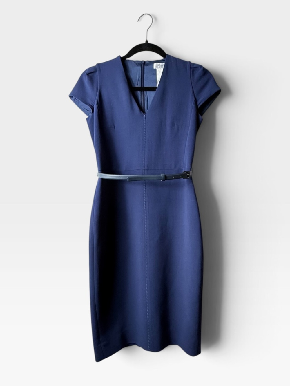 Max Mara Midi Sheath Dress Women's Size 4 Navy Blue (Y)